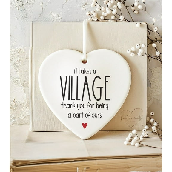 It Takes A Village, Thank You For Being A Part Of Ours - Friend Appreciation Gift - Personalized Thank You Ornament - Custom Thank You Gift