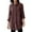 Coffee, variant on Womens Plus Size Linen Tunic Long Sleeve Button Down Blouse With Pockets Comfort Fit