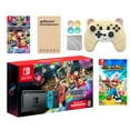 thumbnail image 1 of Nintendo Switch Mario Kart 8 Deluxe Bundle: Red/Blue Console, Mario Kart 8 & Membership, Mario Rabbids Kingdom Battle, Mytrix Wireless Pro Controller Peary Yellow Bear and Accessories, 1 of 8