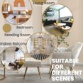 thumbnail image 3 of Guyou Velvet Accent Chair with Ottoman - 32" Wide Plush Lounge Chair for Living Room, Round Tufted Back Armchair, Beige Cozy Reading Chair, 3 of 7