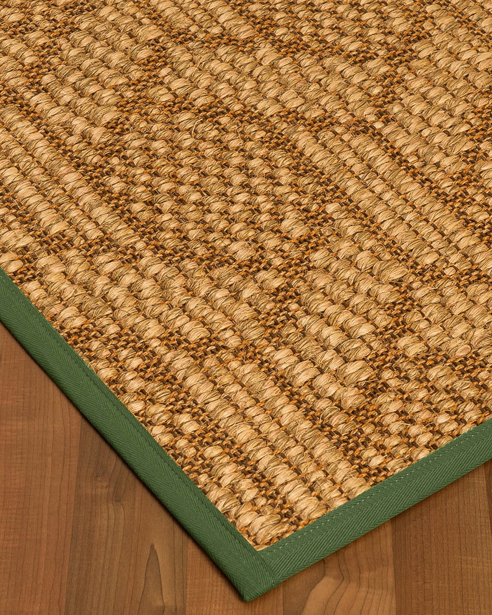 Natural Area Rugs Seattle Custom Sisal Rug, 4' x 6', Green Border