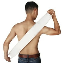 Casewin Natural Loofah Sponge Back Exfoliating Scrubber, Durable Large Size Double Side Scrubbing Strap with Long Handle-Seep Cleansing Skin and Facial Loofah Pad for Women&Men,1 Pack