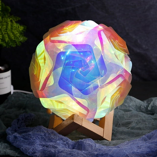 Lampe Bricolage Créative Rose Veilleuse Enfants, Veilleuse USB
