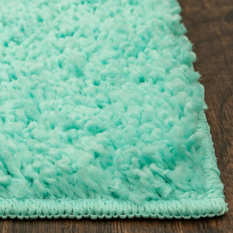 Mainstays Plush Mint Green Shag Area Rug 3' x 4'8 Non-Skid