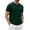 Dark Green #055, variant on Mens Henley Lightweight Shirts Short Sleeve Casual Cotton Button T-Shirts Summer Basic Tee, L