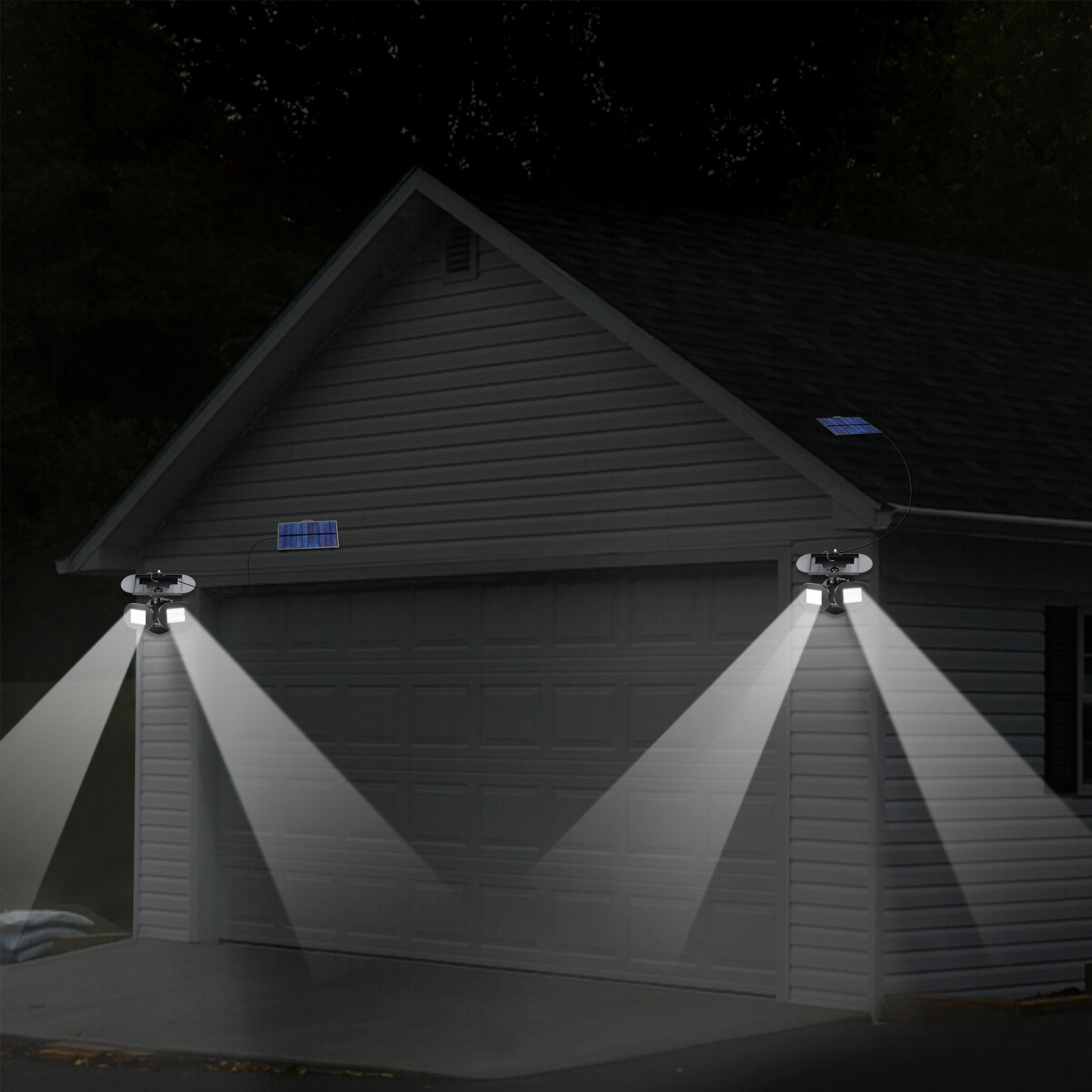 Techko Solar Security Light - Twin Light (with Removable Panel)