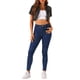 thumbnail image 2 of CHAQUETA DE JEAN CORTA DE DENIM LAVADO CON CUELLO CAÍDO Y MANGAS CORTAS PARA MUJER INSPIRADA EN CHIC NEGRA L, 2 of 6