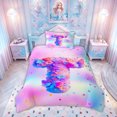 thumbnail image 2 of meiyoeat 3D Flower Butterfly Letter T Twin Duvet Cover for Girls, Rainbow Stars Twin Bedding, Colorful Star Reversible, 2-Piece, 1 Duvet Cover and 1 Pillowcase, 2 of 6