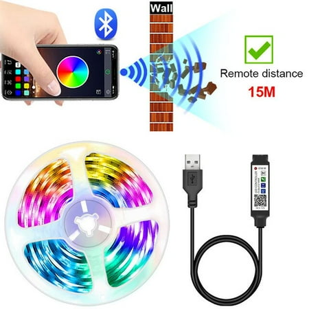 

Led Strip Lights 5050 RGB TV Backlight luces Led Tape Through The Wall APP Bluetooth Control Flexible Ribbon Decorate For Room