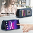 thumbnail image 5 of Dteck for Samsung Galaxy A15 5G Wallet Case with RFID Blocking Credit Card Holder Zipper Pocket,PU Leather Flip Kickstand Shockproof Cover Ring Women Men for Samsung Galaxy A15,Blue, 5 of 7