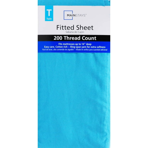 Mainstays 200 Thread Count Fitted Sheet, 1 Each
