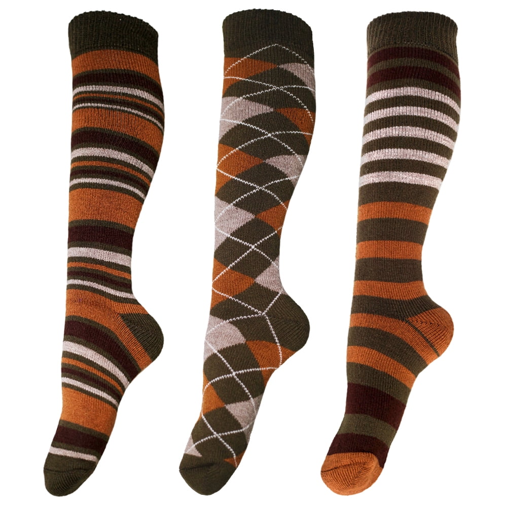 Mens Patterned Wellington Boot Socks (3 