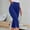 Blue, variant on Oplxuo Women's Capri Dress Pants High Waisted Slacks Stretchy Button Decor Business Casual Cropped Office Pants