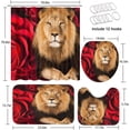 thumbnail image 2 of Red Rose Bathroom Sets with Shower Curtain and Rugs and Accessories, Lion Shower Curtain Sets, Red Shower Curtains for Bathroom,Lion Bathroom Decor 4 Pcs, 2 of 8