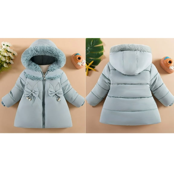 Boys Winter Coats,Boys Puffer Jacket Mid-Length Heavyweight with Hooded Windproof Warm Winter Down Coat Grils Winter Coats Size 18-24 Months