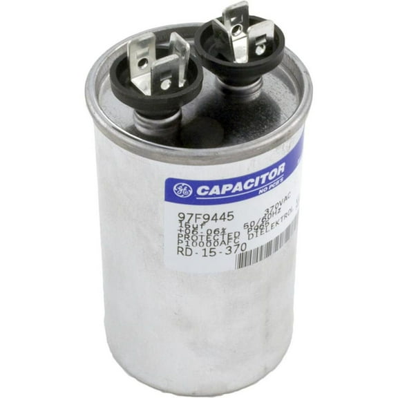 Run Capacitor, 15MFD, 370v, 1-3/4" x 2-7/8"
