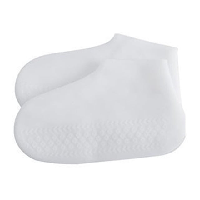 Sonducket 1 par de fundas para zapatos antideslizantes, flexibles, impermeables, plegables, elegantes, de color sólido, portátiles, Accesorios de calzado Blanco S