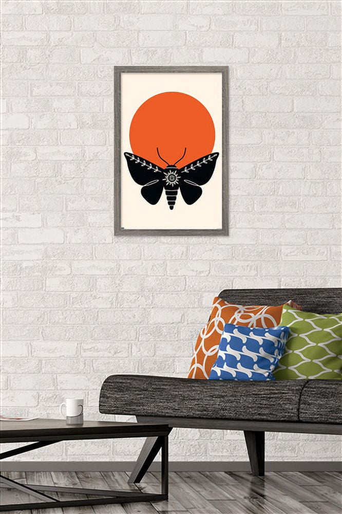 Ink Moth Wall Poster, 14.725" x 22.375", Framed