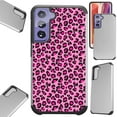 thumbnail image 1 of Compatible with Samsung Galaxy S21 5G Hybrid Fusion Guard Phone Case Cover (Pink Leopard Skin), 1 of 1