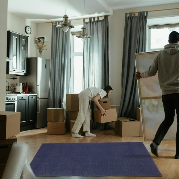 BRIGHTFUFU Large Moving Blankets Packing Blankets Blue Collision Prevention for Transportation 1Pcs
