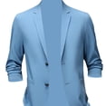 thumbnail image 5 of Suit Jacket Men Versatile for Wedding Anniversary Festivals Blue 2XL, 5 of 8