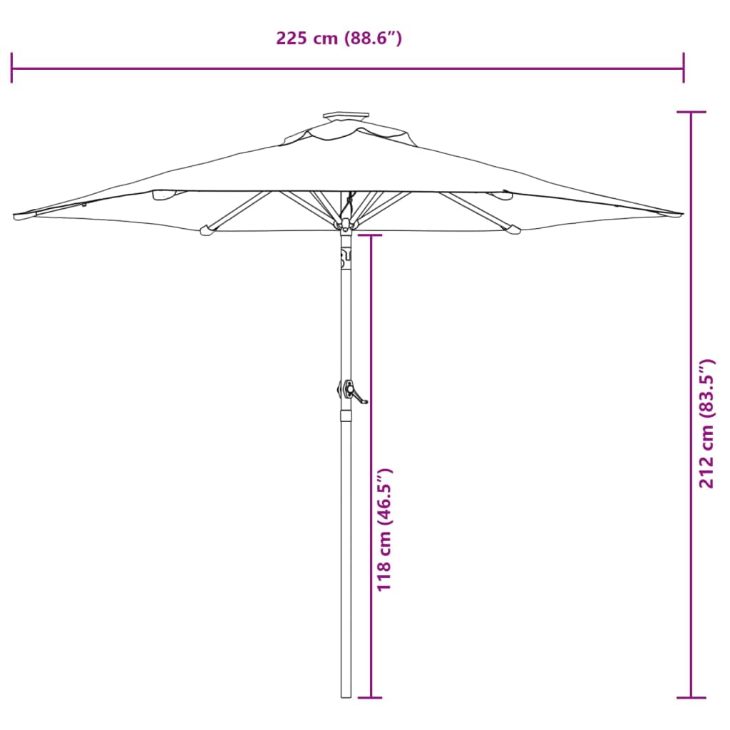 vidaXL Garden Parasol with Steel Pole Umbrella Sunshade Outdoor Patio Beach