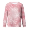 thumbnail image 5 of Women's Oversized Christmas Snowflake Sweatshirt - Funny Graphic Crewneck Long Sleeve Pullover, Soft Cotton-Polyester Holiday Top, 5 of 5