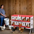 thumbnail image 3 of Twister.CK 10 Compartment Metal Chicken Nesting Box with Legs, Rollaway Design for Easy Egg Collection, Red, 3 of 11