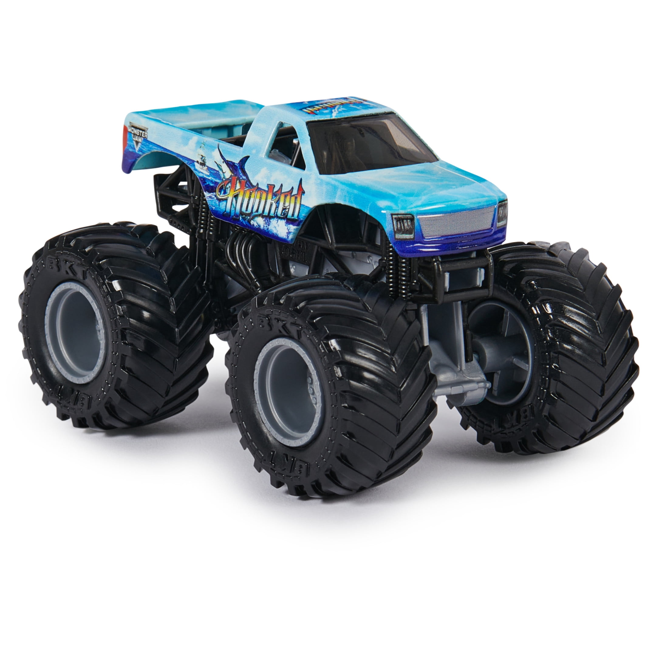 Monster Jam, Official Megalodon Vs. Hooked Die-Cast Monster Trucks, 1:64 Scale, Kids Toys for Boys Ages 3 and up