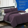 thumbnail image 3 of HNB Store 3pc Duvet Cover Set | 1000 TC Egyptian Cotton | King/Cal King Size Duvet Cover with 2 Pillowcases | Plum Solid, 3 of 8