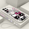 thumbnail image 1 of Sanrio Hello Kitty Cartoon Liquid Left Rope For Samsung Galaxy S24 S23 S22 S21 S20 FE S10 Ultra Plus Lite 5G Cover Funda Gift Festivals, 1 of 7