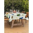 thumbnail image 2 of Outdoor Tablecloth with Umbrella Hole and Zipper, Spring Butterfly Dragonfly Rectangle Table Cloth 60x84 Inch Waterproof Tablecloth, Beige Botanical Floral Rustic Picnic Table Cover for Patio Camping, 2 of 7
