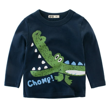 

Toddler Kids Baby Boys Girls Cartoon Letter Print Long Sleeve Crewneck T Shirts Tops Tee Clothes For Children Athletic Short Pack