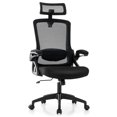 thumbnail image 1 of Costway Ergonomic Office Chair with Adjustable Lumbar Support Rocking Backrest Armrests Black, 1 of 10