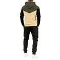 thumbnail image 4 of Wutalume Men's Fall and Winter Hooded Sports Set, Fleece-Lined Warm and Cozy Athletic Outfit with Pullover Hoodie and Jogger Pants,for Outdoor Activities and Gym Training,Army Green L, 4 of 5