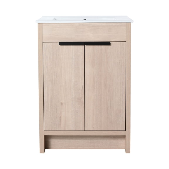 24" Bathroom Vanity, Soft-Close Cabinet Feature, Durable and Easy-Clean Material - Facilitates Bathroom Maintenance