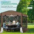 thumbnail image 5 of COBIZI 12x12 Pop-up Gazebo Screen Canopy with 5 Sidewalls and Mosquito Nettings for Camping, Tent Instant Screened House with Carrying Bag and Ground Stakes, Brown(Upgraded), 5 of 9