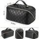 thumbnail image 3 of Large Capacity Travel Cosmetic Bag - Portable Makeup Bags for Women Travel Toiletry Bag Waterproof Leather Checkered Makeup Organizer Bag, Roomy Cosme, 3 of 4