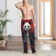 thumbnail image 2 of Naloa Red Black Eastern Panda Warrior Pajama Pants Men, PJ Bottoms, Sleep & Lounge Pants-Small, 2 of 6
