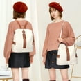 thumbnail image 4 of ALTOSY Fashion Leather Backpack for Women Purse Functional Crossbody Bag S77 Beige/Brown, 4 of 8