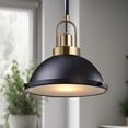 thumbnail image 1 of Hesmind Ceiling Pendant Light with Diffuser 12 Inches Vintage Industrial Pendant Light Fixture for Kitchen Island Black Farmhouse Pendant Light for Pool Tables Hanging Fixture, 1 of 7