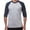 Heather Gray/Navy, variant on Pro Club Men's 3/4 Sleeve Crew Neck Baseball Shirt