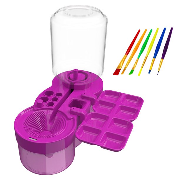 Cleanes Pintura Pincel Máquina Limpieza Dispositivo Con Botón Drenaje Circulación Automática para La Paleta Acuarela Acrílica Pinturas A Base