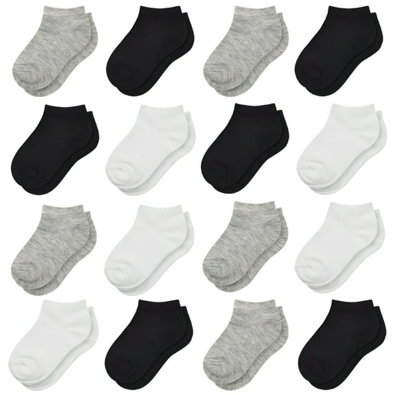 TELOLY 16 Pairs Ankle Socks - Toddler Low Cut Socks - for 1-13 Years Boys Girls School Socks Multi 2-4 Years
