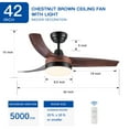 thumbnail image 4 of 42-Inch Integrated LED Ceiling Fan with Brown Wood Grain ABS Blades for Quiet Cooling and Modern Farmhouse Style, 4 of 9