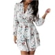 thumbnail image 1 of Vestido HUOGUO, estampado casual con cuello en V a la moda para mujer, 1 of 5
