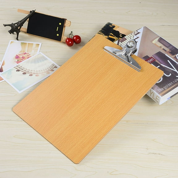 HEANUJJ Wooden Clipboard Clip with Strong Clamping Force, AntiRust, and Round Angle Design for File Clamping, Multi Color, 3mm Thick