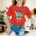 thumbnail image 3 of Girls T Shirts Short Sleeve Crewneck Casual Crayon Graphic Tshirts Kids Back to School Shirt 3-16 Years, 3 of 5