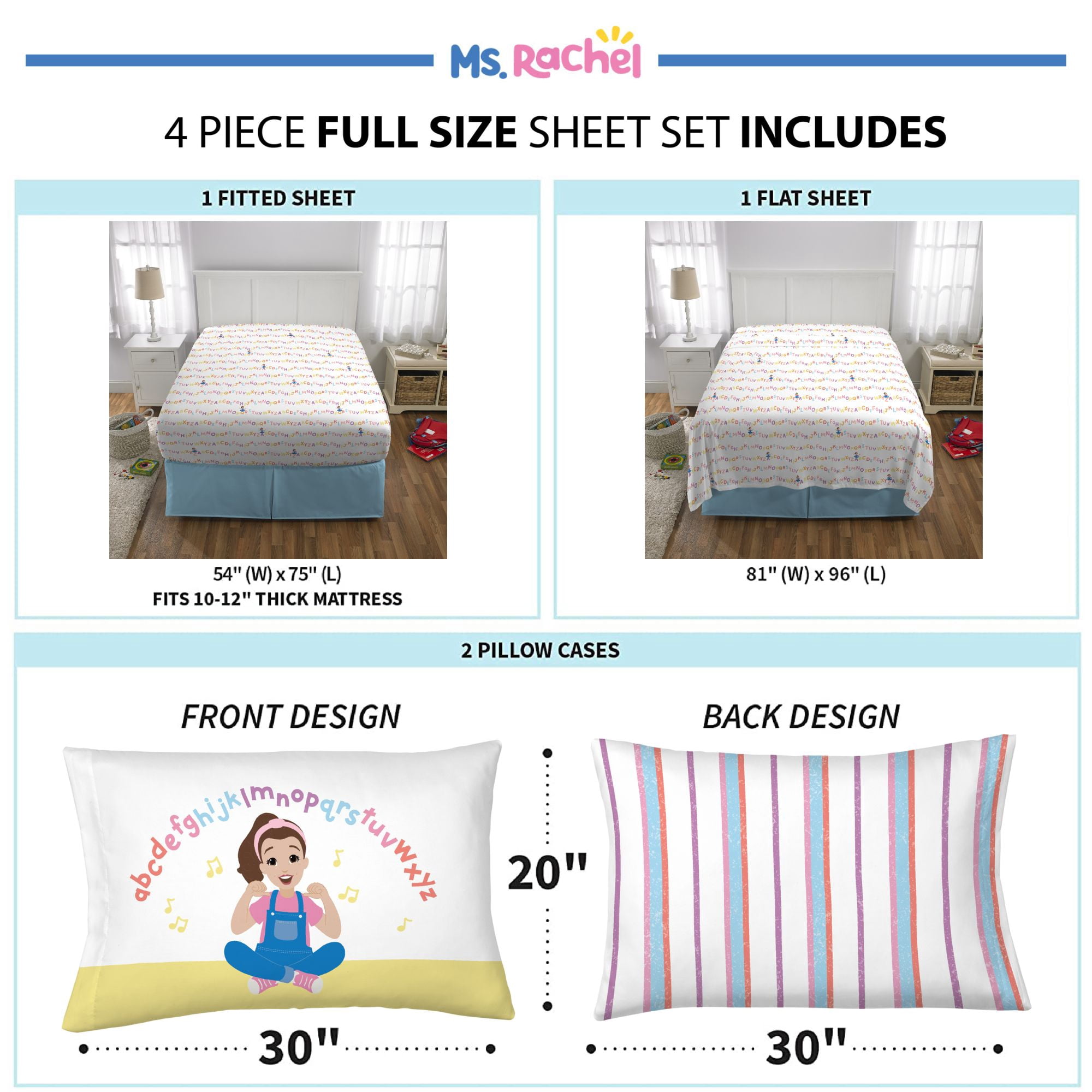 Ms. Rachel Kids Full Sheet Set