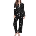 thumbnail image 3 of VBTAPA Christmas Pajamas for Women Button Down Shirts and Pants Set Xmas Holiday Sleepwear Soft Nightwear Multicolor M, 3 of 8